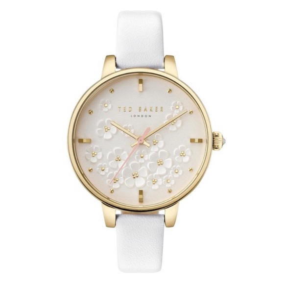 Ted Baker London Accessories - Ted Baker London Kate White Leather Strap Watch